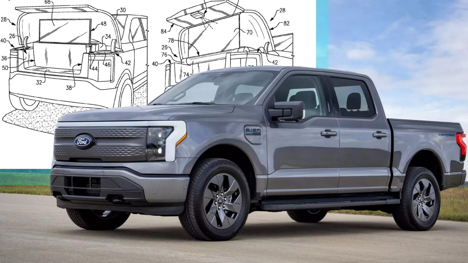 Ford патентує екран проектора для F-150 Lightning — photo 9284