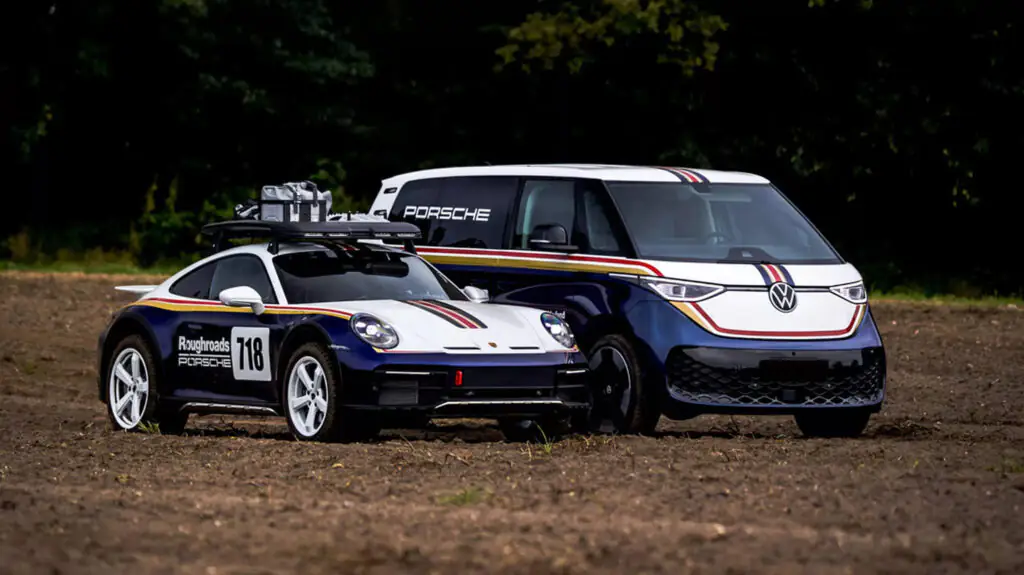Porsche создала уникальный VW ID. Buzz для буксировки 911 Dakar — photo 5